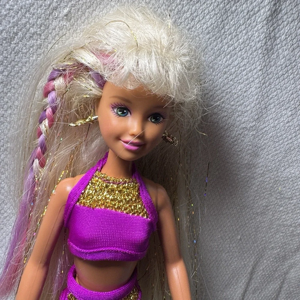 VTG 1996 Splash N Color SKIPPER‎ Doll Barbie MATTEL 16171 Blonde Glitter Pink